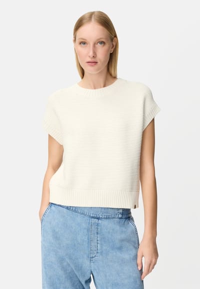 camel active Gebreide trui van een katoenmix - Maat - Melkwitwomenswear-S