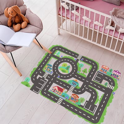 Antislip vloerstickers met beschermlaag - Kinderbaan voor auto's - 1 sticker van 40x55 cm