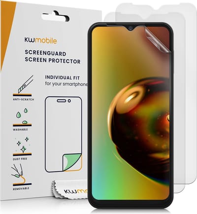 kwmobile Set of 3 Screen Protectors Compatible with Samsung Galaxy A14 5G - Anti-Glare Anti-Fingerprint Display Films - Matte