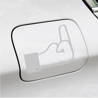 Bumpersticker - FB Middelvinger - 10 X 13 - Licht Grijs