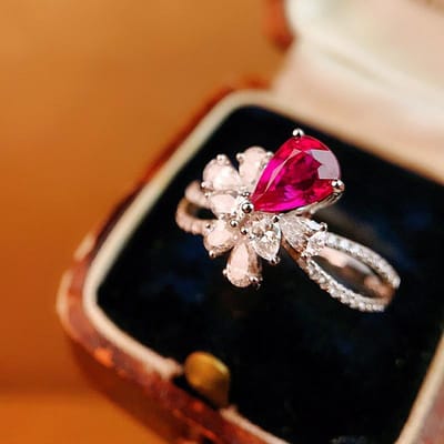 Nieuwe Hoge Kwaliteit Simulatie Duif Rode Edelsteen Ring Banket Bruiloft Cocktail Bal Verjaardag Accessoires 10 black