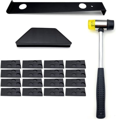 Dailygoods- Laminaatvloermontage-gereedschapsset 23-in-1 - Rubberhamer - Trekstang - Laminaat tapblok - 20 Afstandhouders - Geschikt voor 7mm-15mm laminaat - Vloergereedschap