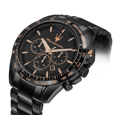 Maserati R8873612048 Traguardo herenhorloge met zwarte wijzerplaat