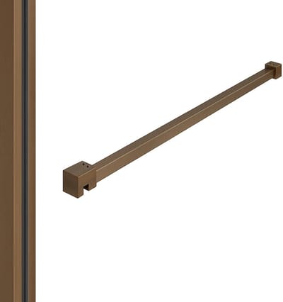 DutchLine - Profielset voor Slim Glasplaten - Muurprofiel 200cm - Stabilisatiestang 120cm – Geborsteld koper