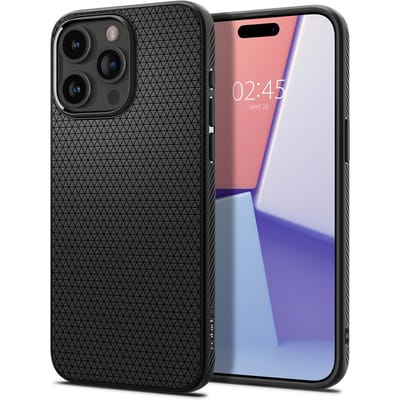 Spigen Liquid Air Hoesje voor de Apple iPhone 15 Pro - Back Cover Flexibel TPU Matte Zwart