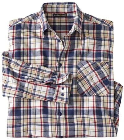 ATLAS FOR MEN - Klassiek flanellen overhemd met ruitjes - Heren - Verkrijgbaar in grote maten - 4XL