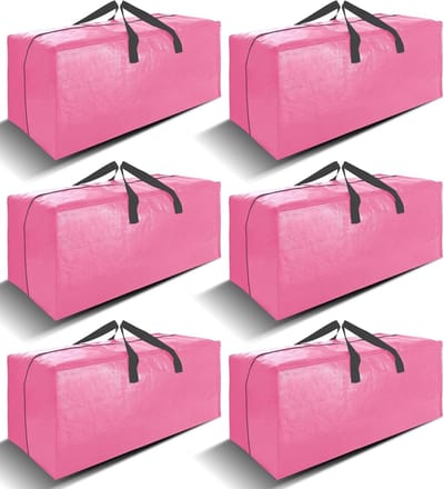 Verhuistassen - Opbergzakken - Spullen Opbergen - Versterkte Ritsen - 86 liter - Roze