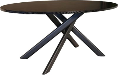 Eettafel Ovaal - Eetkamertafel - Gezellig Tafelen - Stijlvol Twist Onderstel - 180 x 100 cm - Zwart