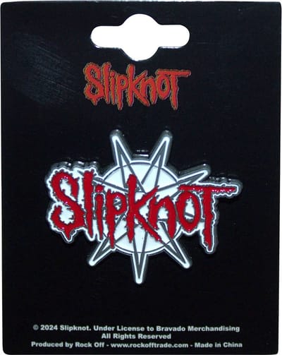 Slipknot - 9-Point Star Logo Pin - Wit/Rood