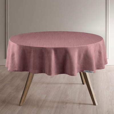 Protecttable - Rond Tafelzeil Linnenlook Candy Pink Ø138cm - Tafelkleed Afwasbaar - Kunststof