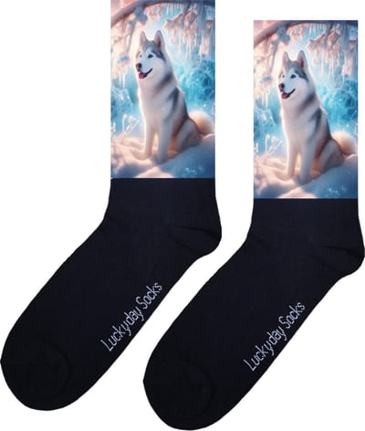 Wolf - Opkikkertje - Winter - Grappige sokken - Valentijn cadeau - Verjaardag cadeau - Kerst cadeau - Grappige sokken - Leuke sokken - Vrolijke sokken - Kerst sokken - Vaderdag - Moederdag - Socks maken Happy - 37-44