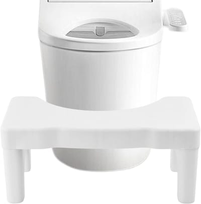 Ergonomische Toiletkruk 41 cm voor Volwassenen en Kinderen, Antislip Potty Stapelkruk voor Betere Houding en Comfortabel Gebruik in de Badkamer