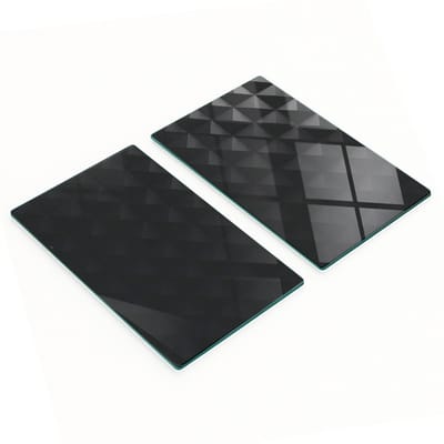 Decoratieve glazen serveerplanken voor snacks, abstract ontwerp, 2x30x52 cm