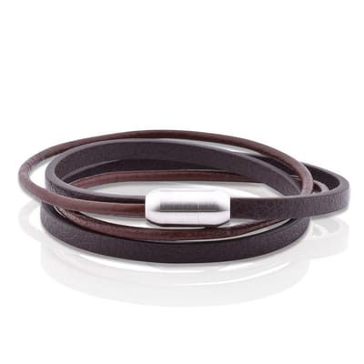 Moderna - Armband Heren - Leren Armband - Armband Dames - Heren Armband - Dames Armband - Armband Leer - Leren Armband Heren - Zwarte Schakel