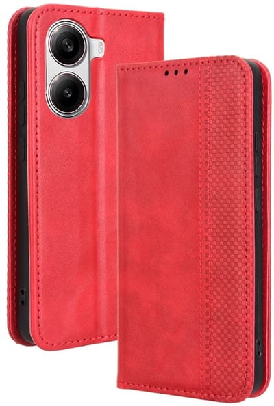 Coverup Hoesje - Geschikt voor Xiaomi Poco X7 Pro Hoesje - Coverup Vintage Style Book Case - Rood