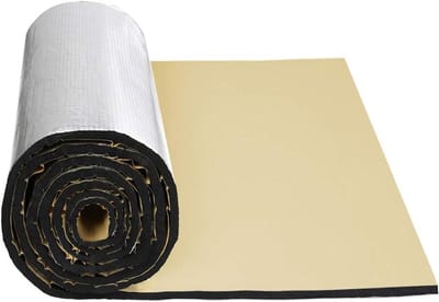Isolatiemat - Geluiddemper Mat - Voertuig Geluid Dempen - Dubbel Gecomprimeerd Schuim - 10mm x 200cm x 50cm - Zwart