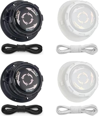 Automatische Rotating Fasteners voor Dikke Veters - Snelle Ontgrendeling voor Sport- en Casual Schoenen, Skateboards en Canvas Schoenen (Zwart + Wit)