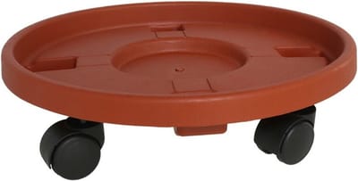 Gerimport Planten trolley - multiroller - rond - bruin - 39 cm - trolley voor kamerplanten