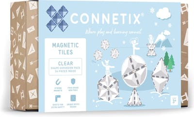CONNETIX - Magnetisch Tegels - Transparante Vorm Uitbreidingspakket - 24 Stuks - Magnetisch Speelgoed