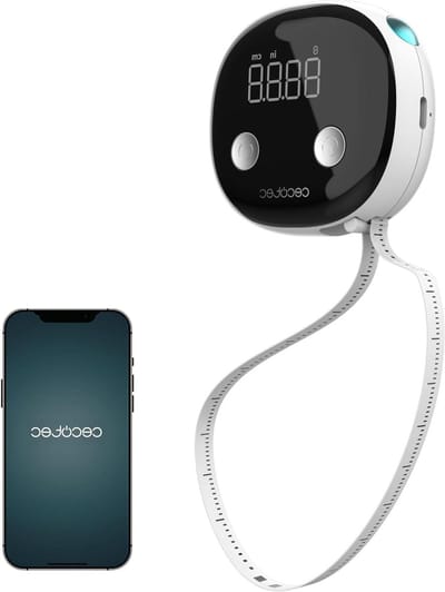 Digitaal Meetlint - Lichaamsmeter App - Lichaamsmaten Meten - Bluetooth Synchronisatie - 7.5 cm - Wit