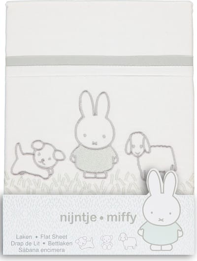 Nijntje - Wieglaken 75x100 - Grass - Geborduurd - Grijs