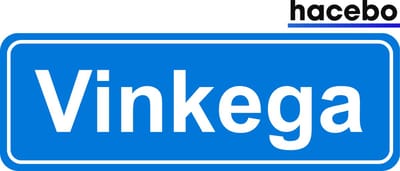 Hacebo - Plaatsnaam Sticker - 29x10 CM - Vinkega sticker - Verkeersborden sticker - grappige cadeaus - Vinkega