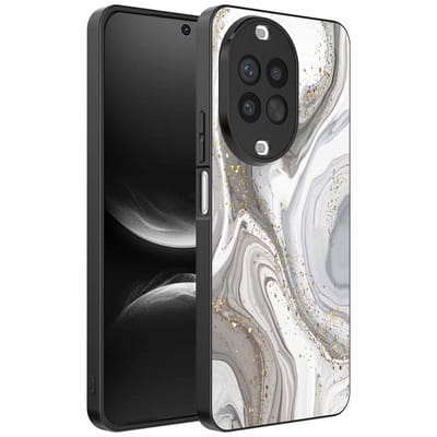 Geschikt voor Huawei Nova 14 Telefoonhoesje met marmer opdruk - TPU backcover case marble design - Zilver - Smartphonica geschikt voor Huawei Nova 14
