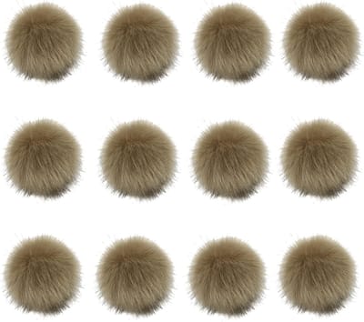 Witte Fluffy Pompoms 12 Stuks voor DIY Projecten - Perfect voor Hoeden, Tassen, Sleutelhangers en Sjaals
