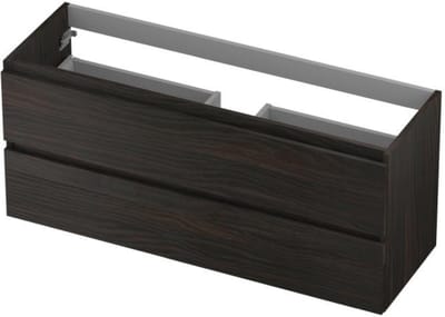 INK - Onderkast 2 Laden Greeploos met Houten Keerlijst - 1200x400x520 Mm - Intens Eiken