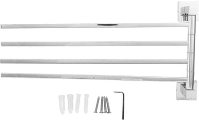 Dailygoods- Handdoekenrek 180° draaibaar - Wandgemonteerd - Roestvrij staal - Handdoekhouder - Ruimtebesparend - Duurzaam ontwerp
