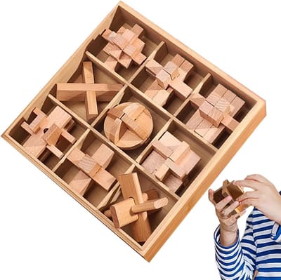 Houten Puzzel - Educatief Speelgoed - Hersentraining - Natuurlijk Hout - 26 cm - Niet gespecificeerd