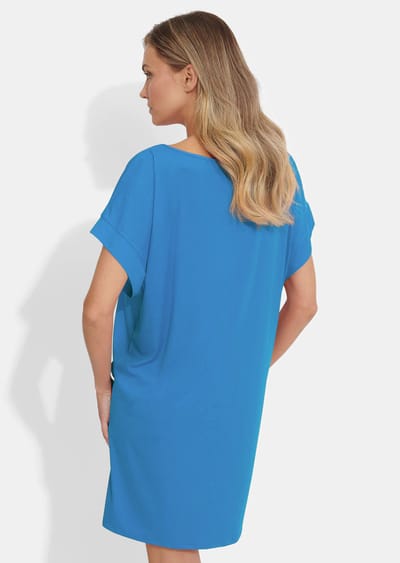 Casual strandjurk van glad, functioneel materiaal - türkis - Gr. S van Goldner Fashion