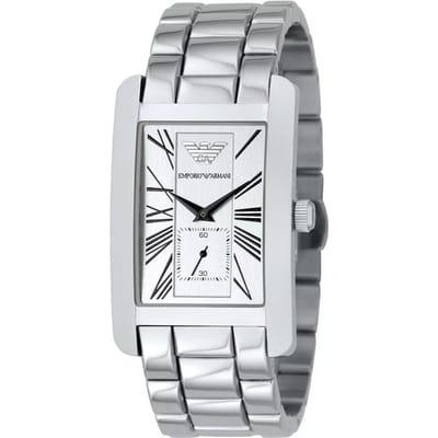 Emporio Armani AR0145 Herenhorloge 32 mm Witte Wijzerplaat RVS