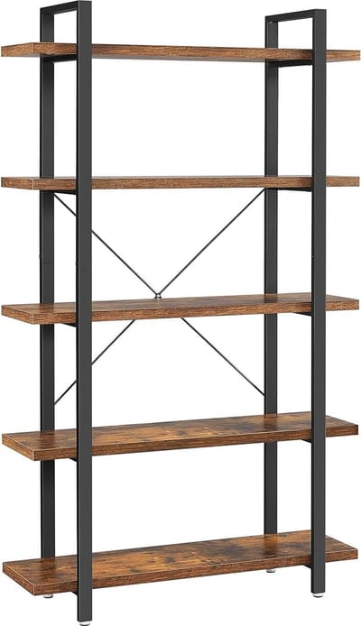 MIRA Home - Boekenkast - Boekenrek - Kast - Wandrek - Vintage - 29,5x105x177,5