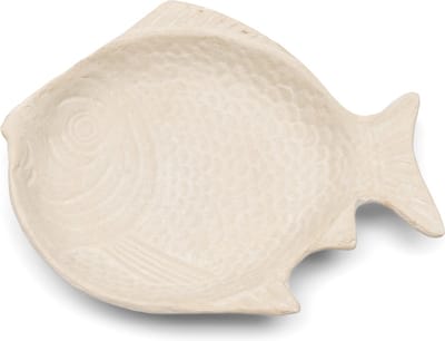 Riviera Maison Decoratie Schaal Wit diepe schaal Papier Mache vis - Lovely Fish decoratieschaal 27 cm lang