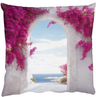 Sierkussens - Kussentjes Woonkamer - 50x50 cm - Zee - Roze - Bloemen - Poort