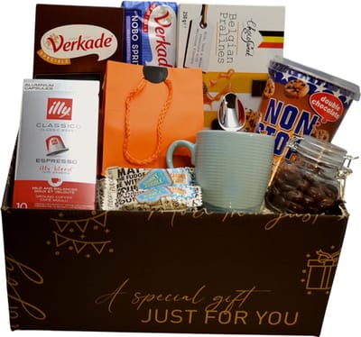 koffiezz Giftbox koffie coffeecups cadeau boordevol gevuld met lekernijen