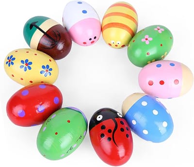 Maracas Dierenvormen - Muziekinstrument Speelgoed - Muziekonderwijs Kinderen - Veilig Hout Materiaal - 7 x 4 x 4 cm - Kleurrijk