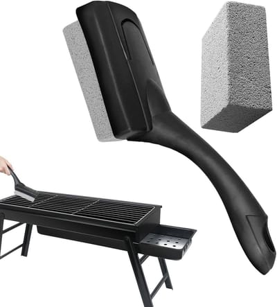 Puimsteen Borstel - Grill Reiniger - Vuil Verwijderen - Met Handvat - 25 cm - Grijs