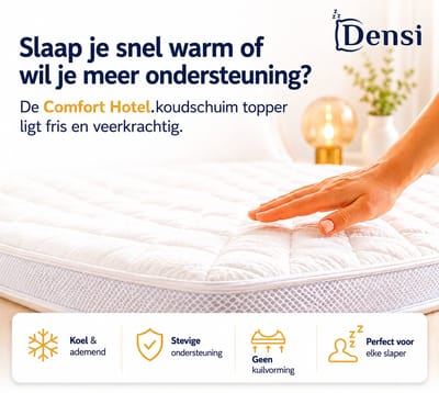 Densi Koudschuim Topper 12 cm – HR Comfort – Topdekmatras 140x200cm - Ademend & Drukverlagend – 3D Ventilatie – Tencel Hoes