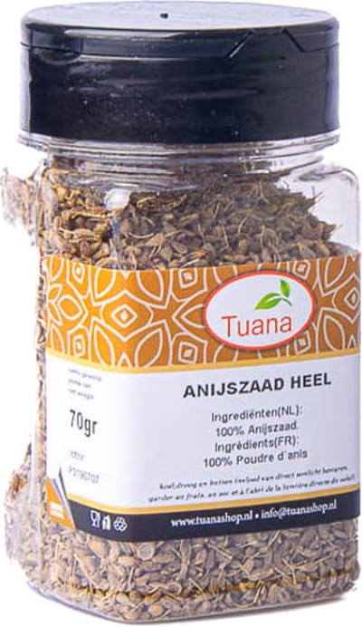 Tuana Kruiden - Anijszaad Heel - Bakje 60 Gram - Tuanashop - KP0012