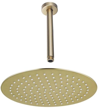 FugaFlow Eccelente Acces Hoofddouche - 30cm - rond - plafondarm 20cm - Geborsteld Messing PVD (Goud)