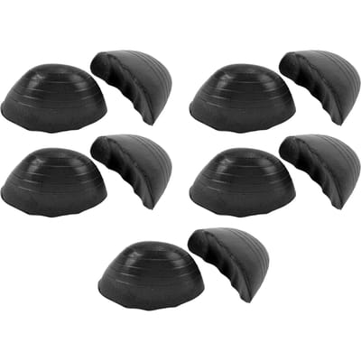 5 Paar Ronde Neus Inzetstukken Verdikt PU Schuim Schoenmaat Verkleiner Anti-Slip Teenkussen Vuller voor Hoge Hakken Sneakers Laarzen zwart