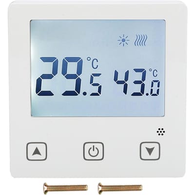 Thermostat AC220V pour chauffage au sol à eau, climatiseur, régulateur de température avec écran tactile white