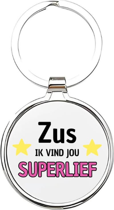 Akyol - zus ik vind jou super lief Sleutelhanger - Zus - de leukste zus - zus sleutelhanger - zussen sleutelhanger - sleutelhanger zus - familie sleutelhanger - verjaardagscadeautje - zus cadeau - sister - zusje - 4 x 7,5 CM
