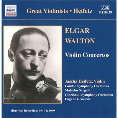 CD SIR EDWARD ELGAR, SIR WILLIAM WALTO - Elgar • Walton, Concertos pour violon 8110939 Naxos Historica 2000 Japon Classique Occasion