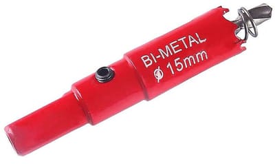 Dailygoods Bi-metalen gatzaag - Gatsnijder voor metaal en hout - 15 mm - Maïsgat boorsnijder - Snelle en schone snede - Geschikt voor kunststof...