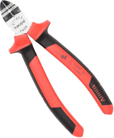 HAUP zijkniptang, le 160mm, afwerking verchr, ge\xefsoleerd