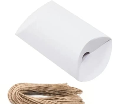 Mini Kraft Snoepdoosjes – 10 stuks – Wit – Met Jute Koord – Voor Feestjes, Bruiloften & Halloween