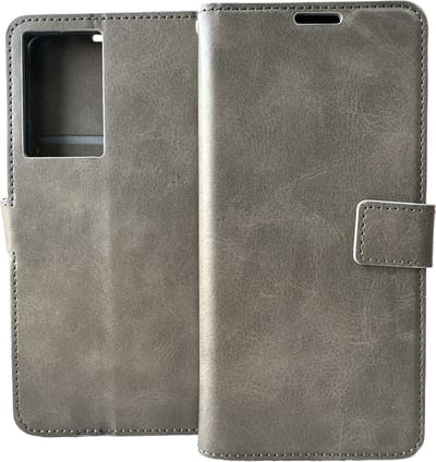 Portemonnee Book Case Hoesje Geschikt voor: Motorola Moto G200 5G grijs